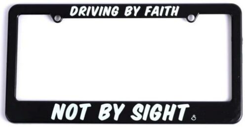 788200878055 Driving By Faith Not By Sight Auto Tag Frame