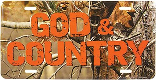 788200878321 God And Country Camo Auto Tag