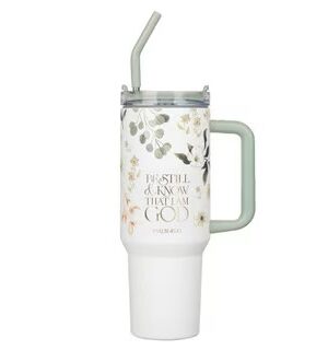 Be still & know stainless steel 40 oz tumbler